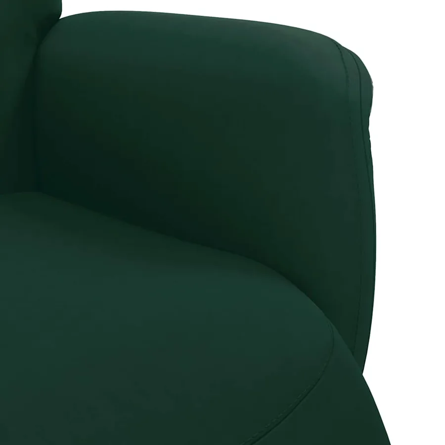 Fauteuil inclinable avec repose-pied vert foncé velours - 7