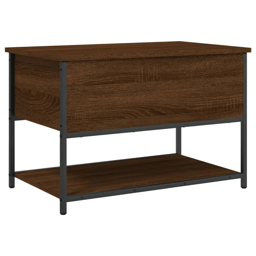 Banc de rangement chêne marron 70x42,5x47 cm bois d'ingénierie - 2