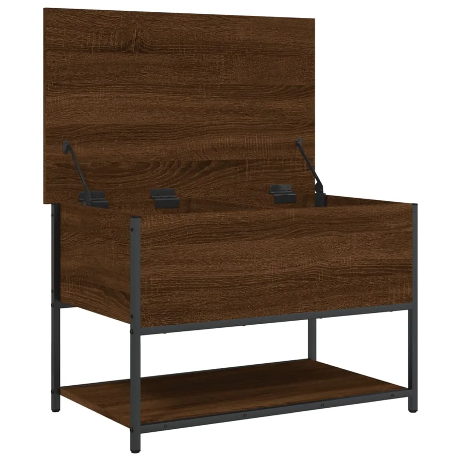 Banc de rangement chêne marron 70x42,5x47 cm bois d'ingénierie - 6