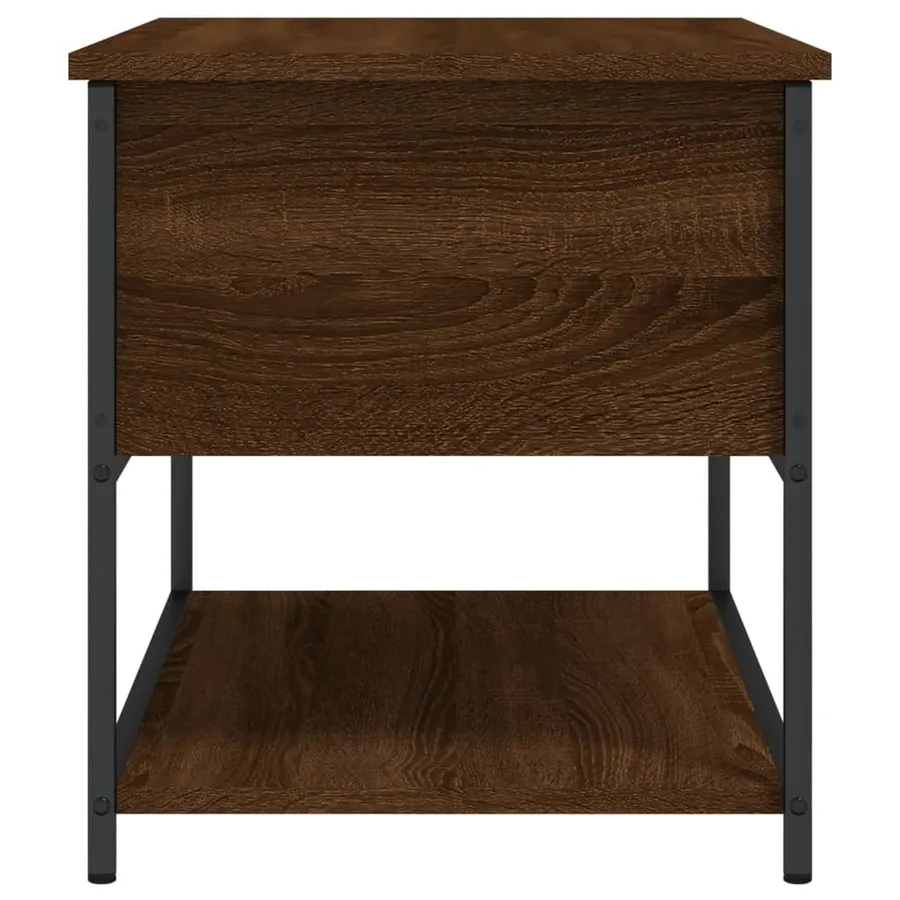 Banc de rangement chêne marron 70x42,5x47 cm bois d'ingénierie - 8