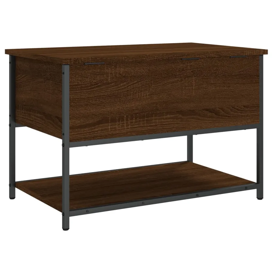 Banc de rangement chêne marron 70x42,5x47 cm bois d'ingénierie - 9