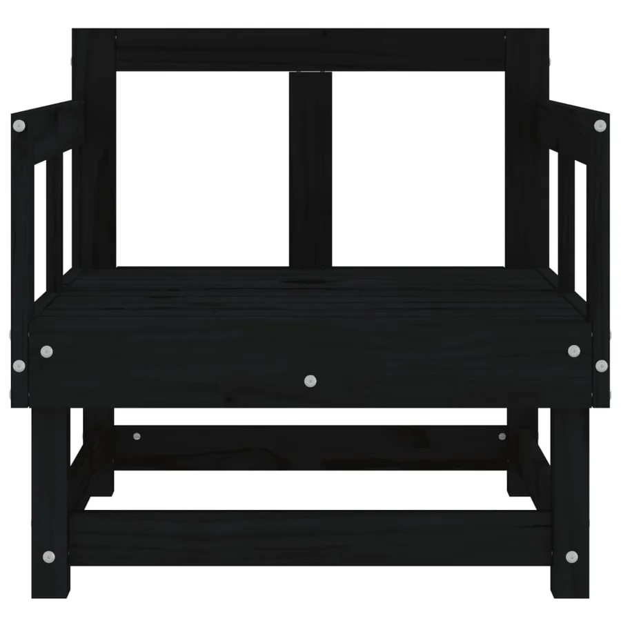 Chaises de jardin lot de 2 noir bois massif de pin - 4