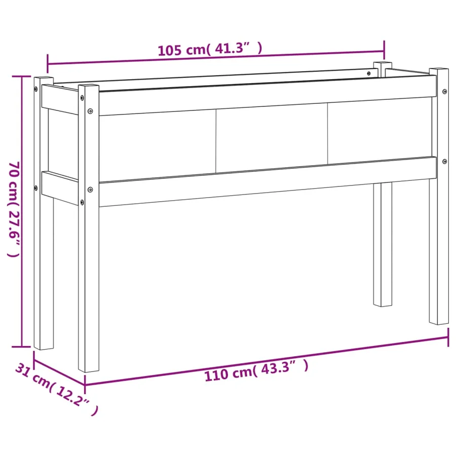 Jardinières 2 pcs avec pieds cire marron bois de pin massif - 12