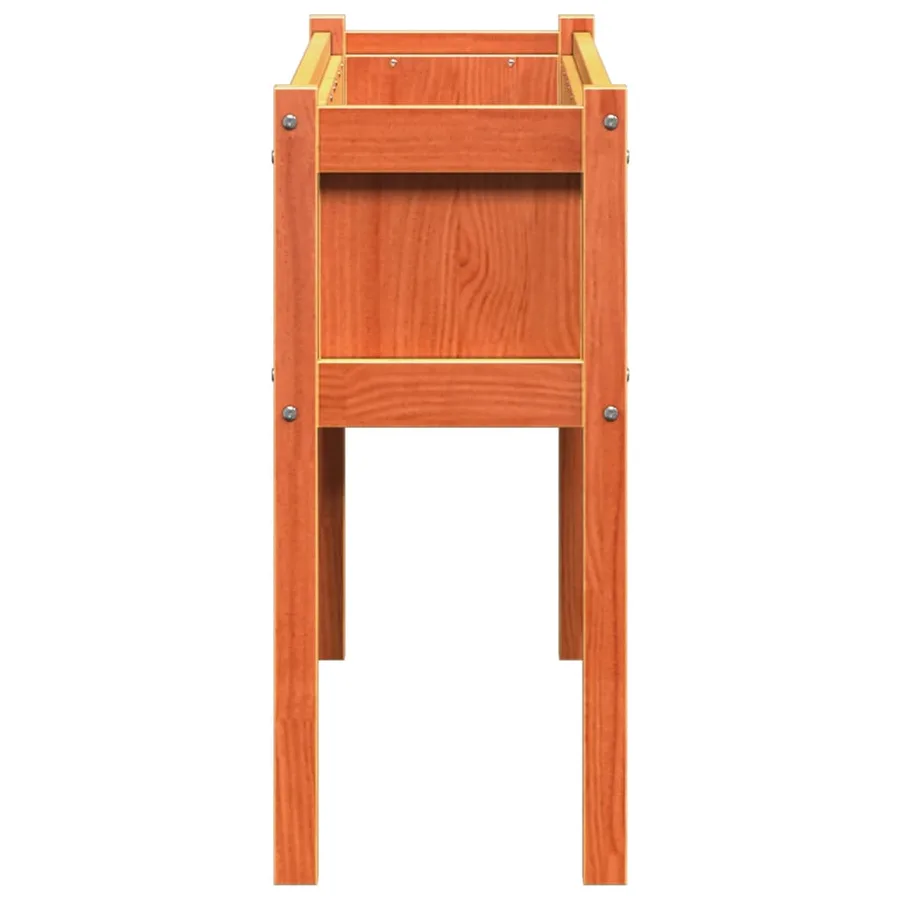 Jardinières 2 pcs avec pieds cire marron bois de pin massif - 7