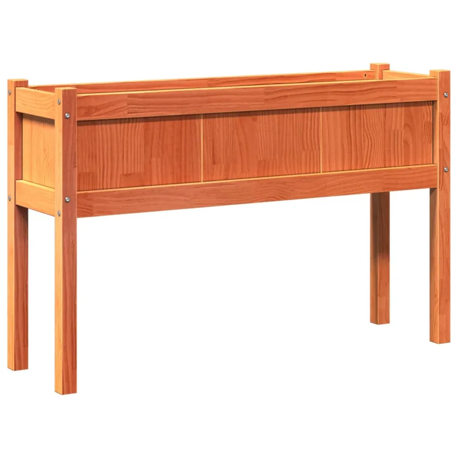Jardinières 2 pcs avec pieds cire marron bois de pin massif - 8