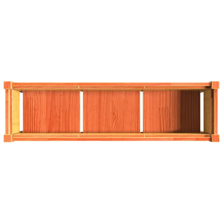Jardinières 2 pcs avec pieds cire marron bois de pin massif - 9