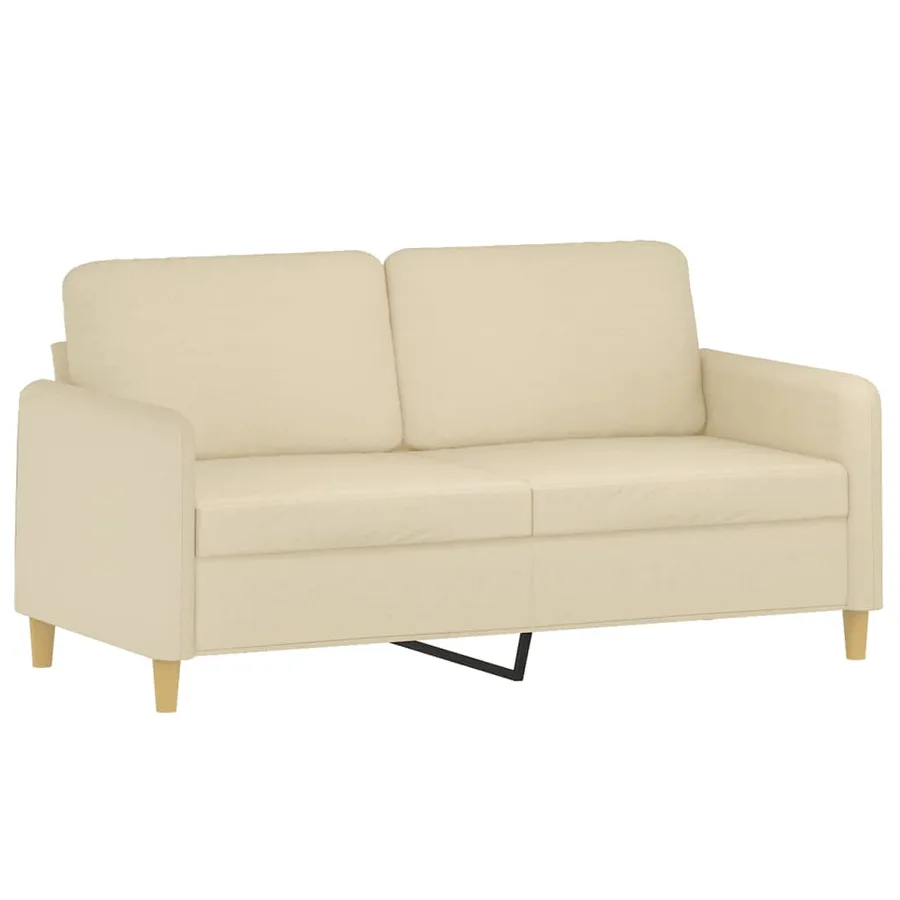 Canapé 2 places avec oreillers décoratifs crème 140 cm tissu - 4