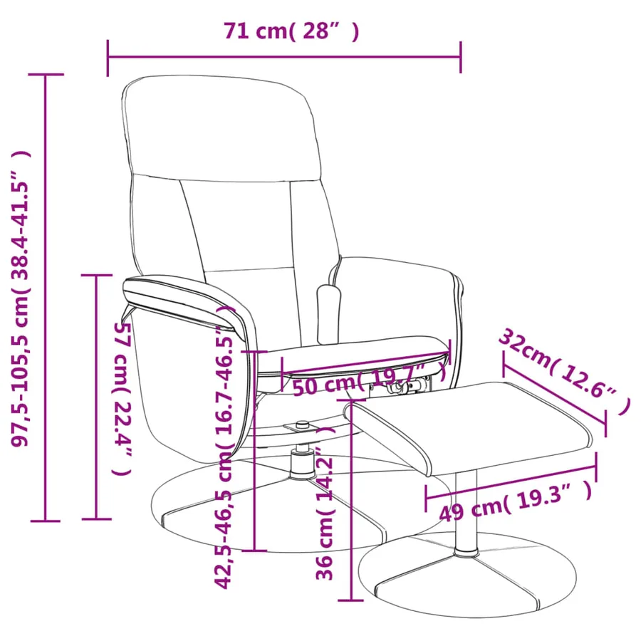 Fauteuil de massage inclinable repose-pied gris foncé velours - 11