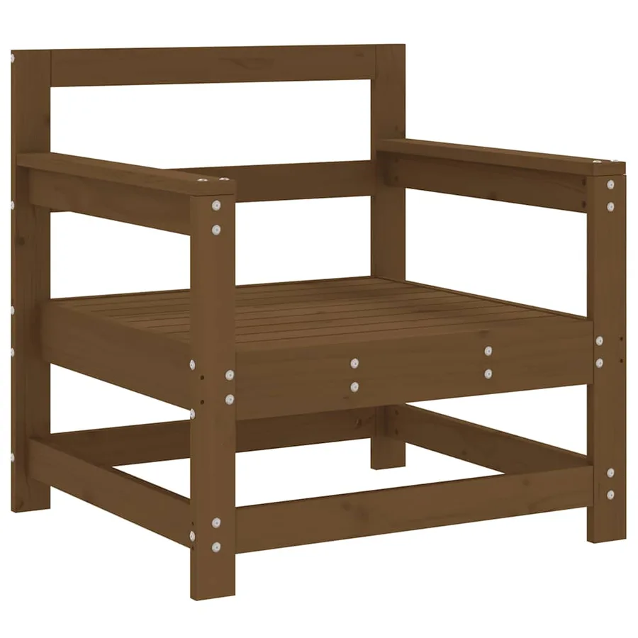 Chaises de jardin lot de 2 marron miel bois massif de pin - 3