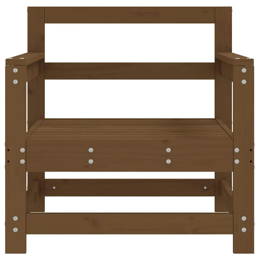 Chaises de jardin lot de 2 marron miel bois massif de pin - 4