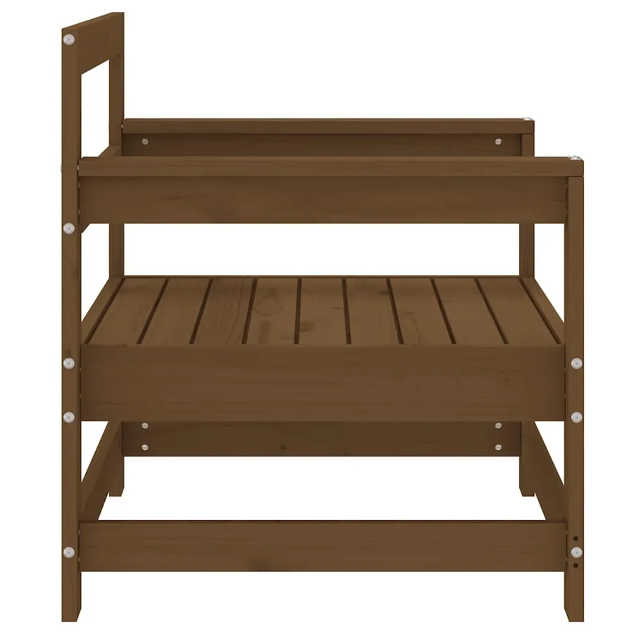 Chaises de jardin lot de 2 marron miel bois massif de pin - 6