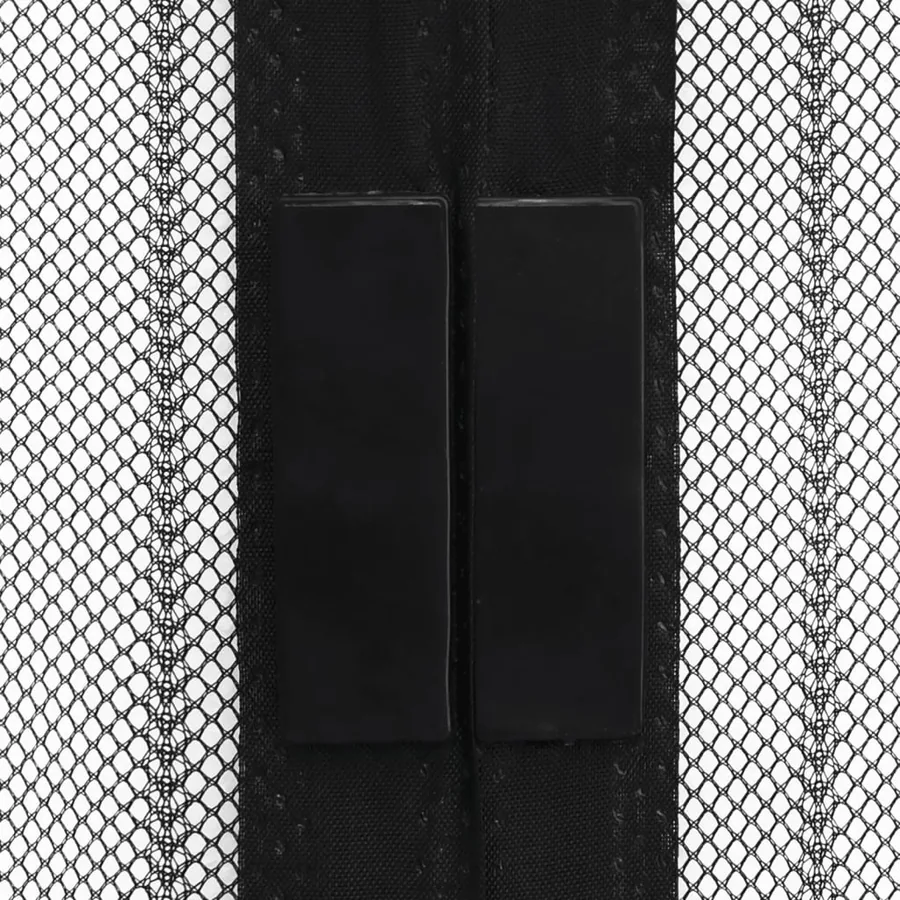Rideaux de porte anti-insectes 2 pcs et aimants noir 220x130 cm - 5