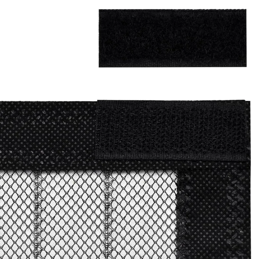 Rideaux de porte anti-insectes 2 pcs et aimants noir 220x130 cm - 7