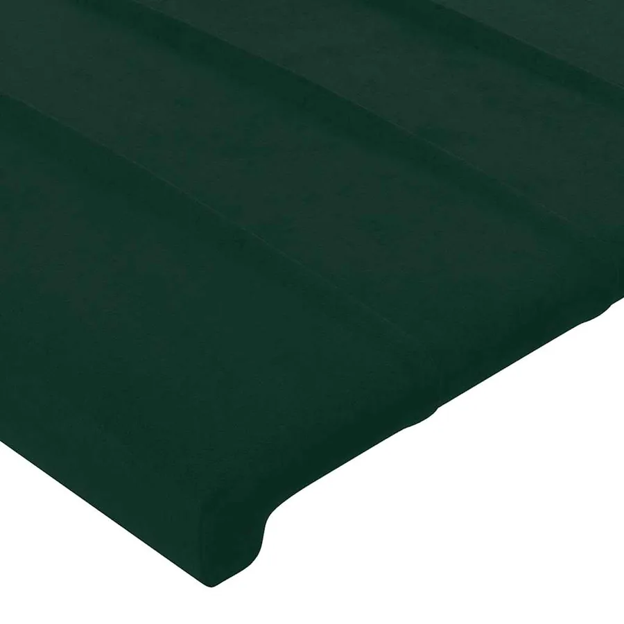 Cadre de lit sans matelas vert foncé 140x190 cm velours - 10