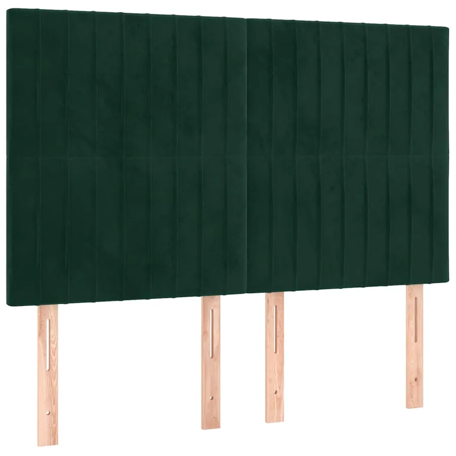 Cadre de lit sans matelas vert foncé 140x190 cm velours - 7