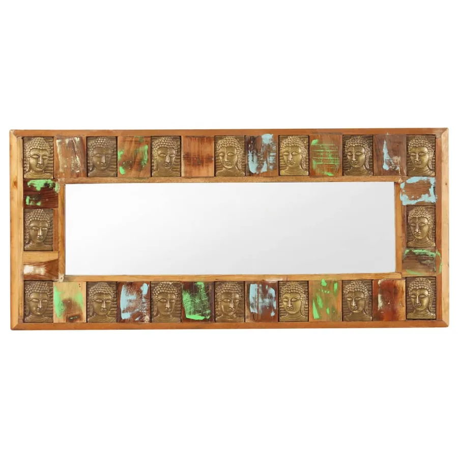 Miroir avec revêtement Bouddha 110x50 cm Bois de récupération - 2