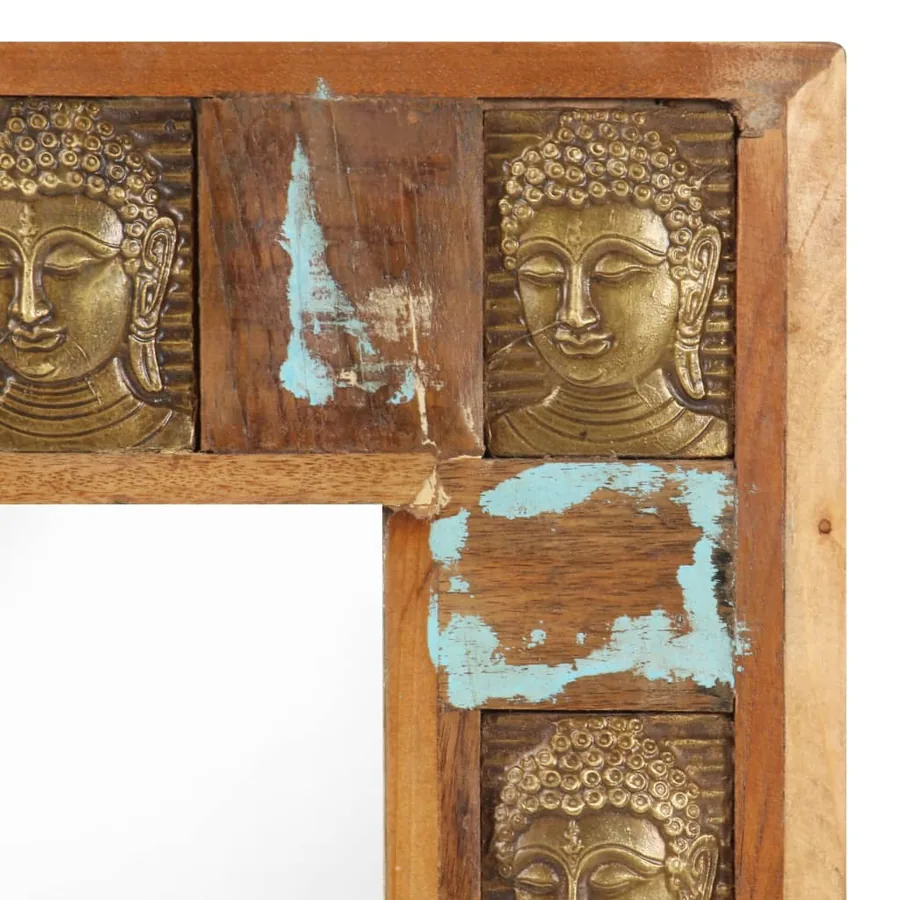 Miroir avec revêtement Bouddha 110x50 cm Bois de récupération - 4
