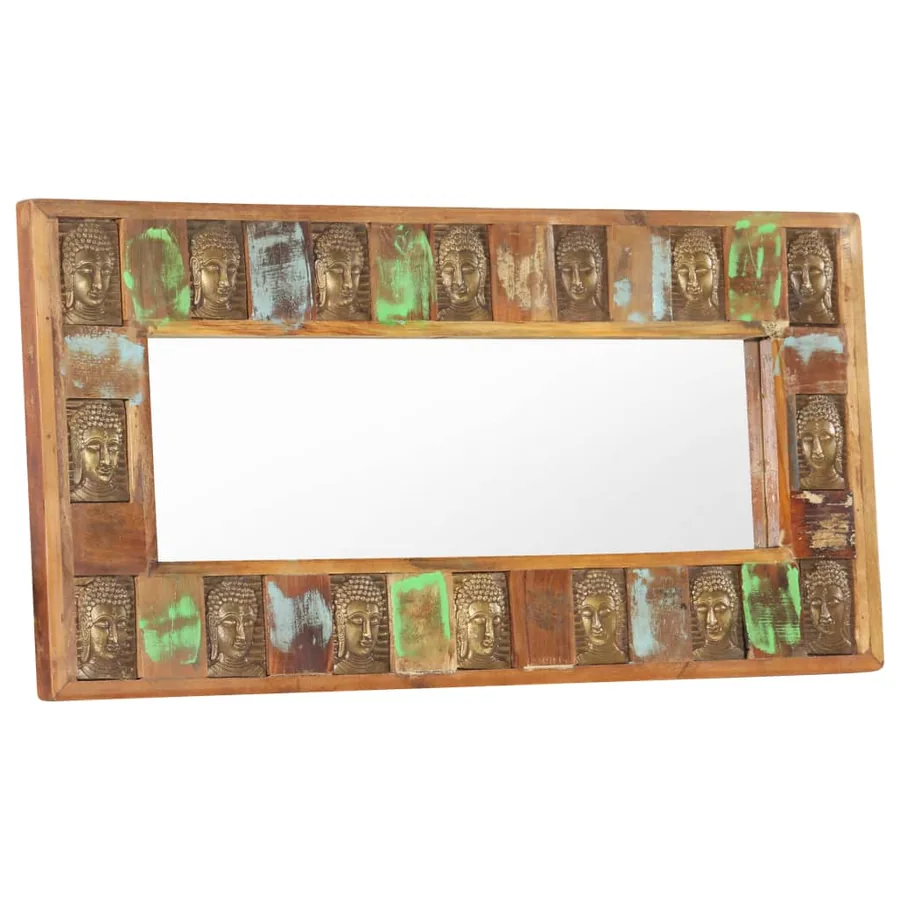 Miroir avec revêtement Bouddha 110x50 cm Bois de récupération - 7