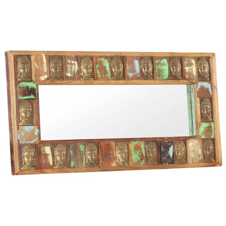 Miroir avec revêtement Bouddha 110x50 cm Bois de récupération - 9