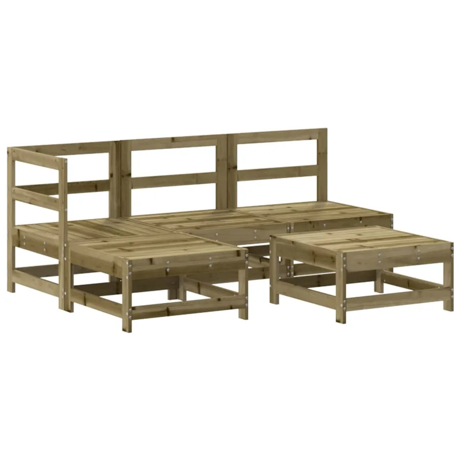 Salon de jardin 5 pcs bois de pin imprégné - 2