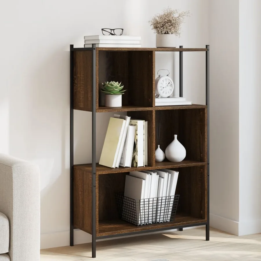 Bibliothèque chêne marron 72x28x109 cm bois d'ingénierie