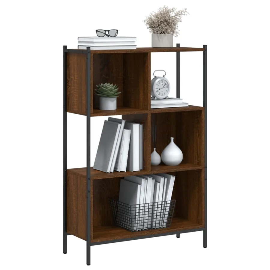 Bibliothèque chêne marron 72x28x109 cm bois d'ingénierie - 4