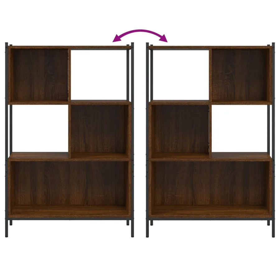 Bibliothèque chêne marron 72x28x109 cm bois d'ingénierie - 8