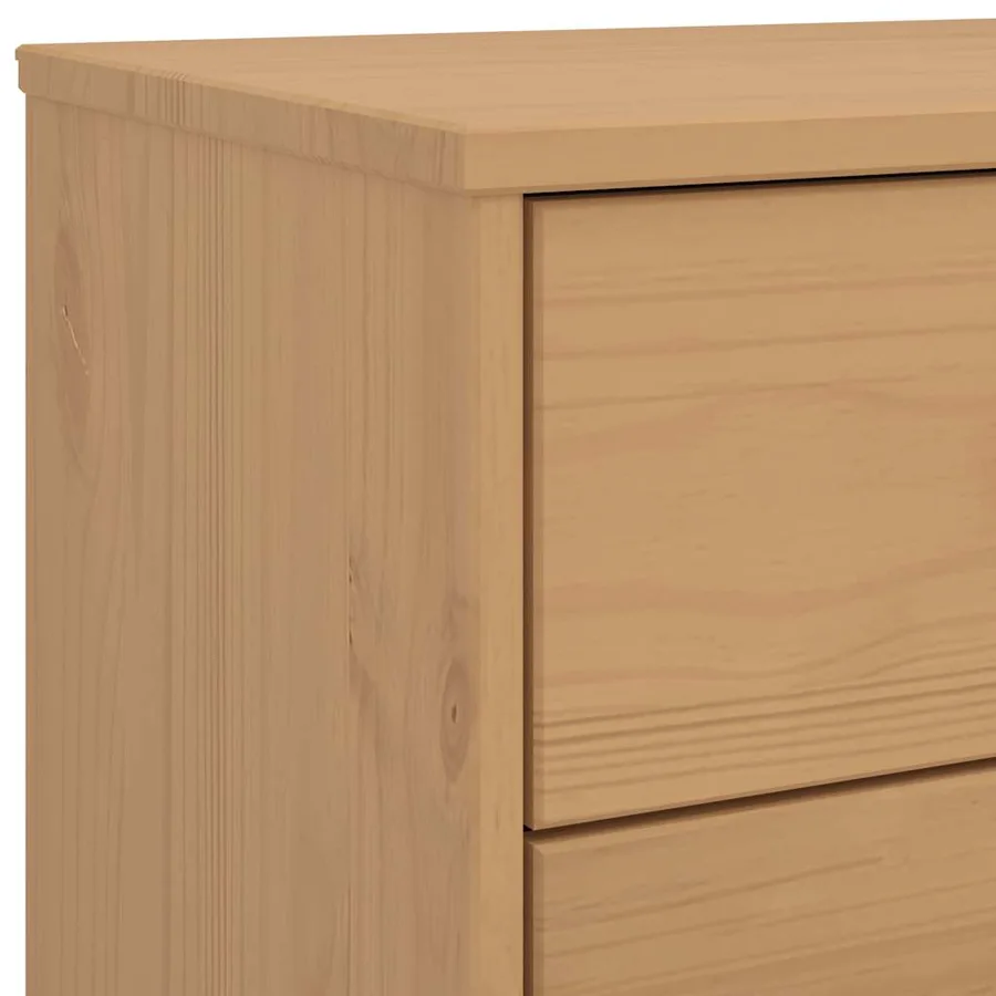 Armoire à tiroirs OLDEN marron bois de pin solide - 10