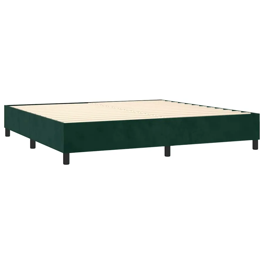 Sommier à lattes de lit matelas et LED Vert foncé 200x200 cm - 5