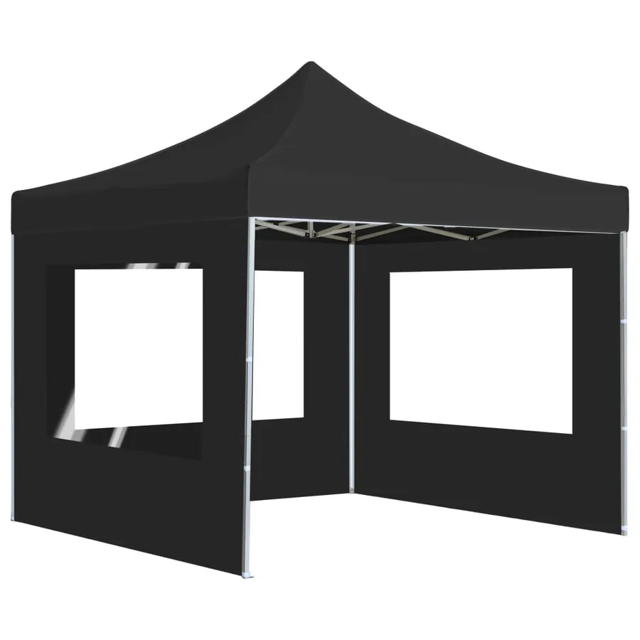 Tente de réception pliable à parois Aluminium 3 x 3m Anthracite - 2