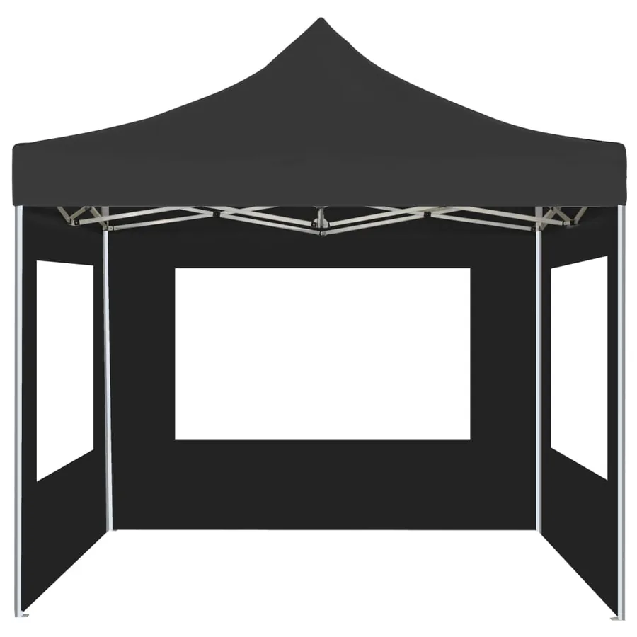 Tente de réception pliable à parois Aluminium 3 x 3m Anthracite - 4