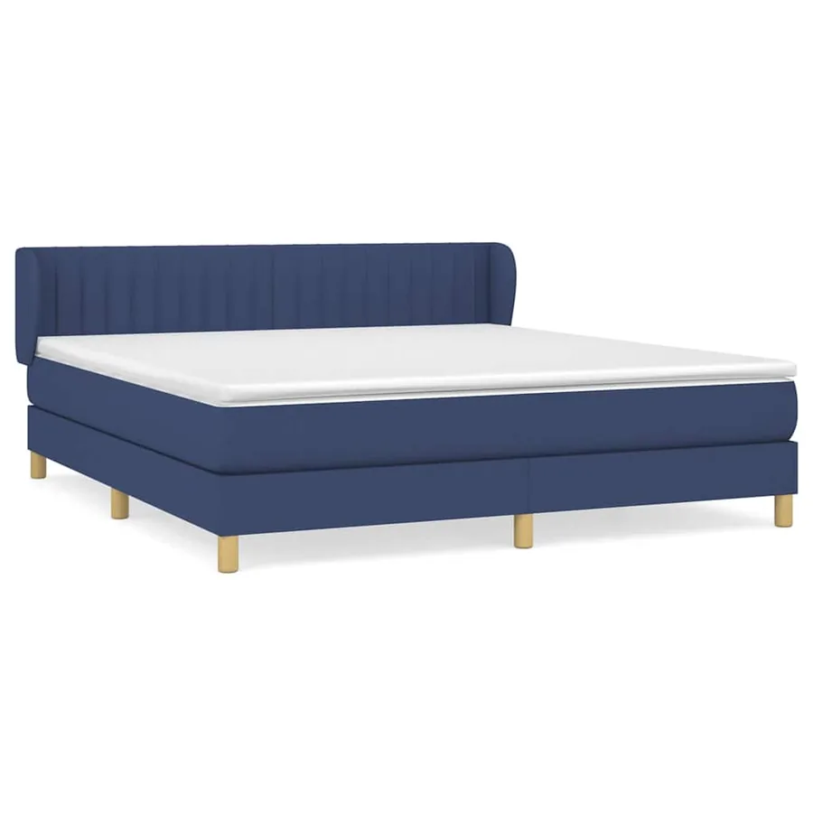 Sommier à lattes de lit avec matelas Bleu 160x200 cm Tissu - 2