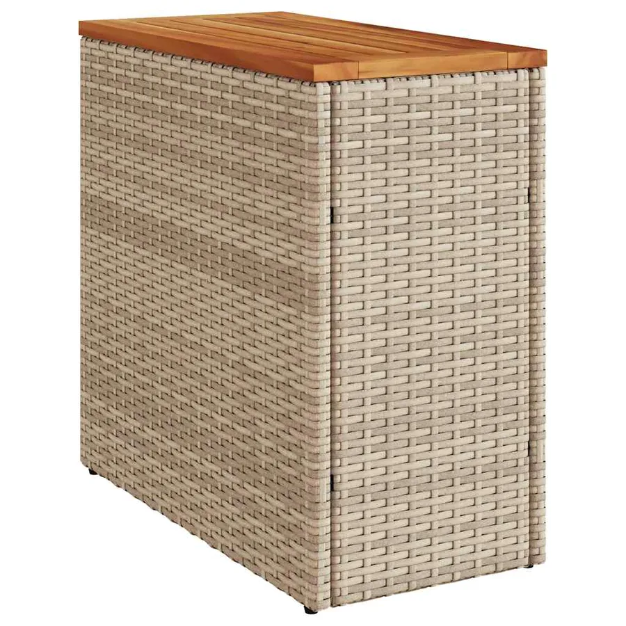Table d'appoint de jardin dessus en bois beige 58x27,5x55 cm - 2