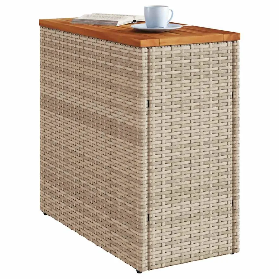 Table d'appoint de jardin dessus en bois beige 58x27,5x55 cm - 4