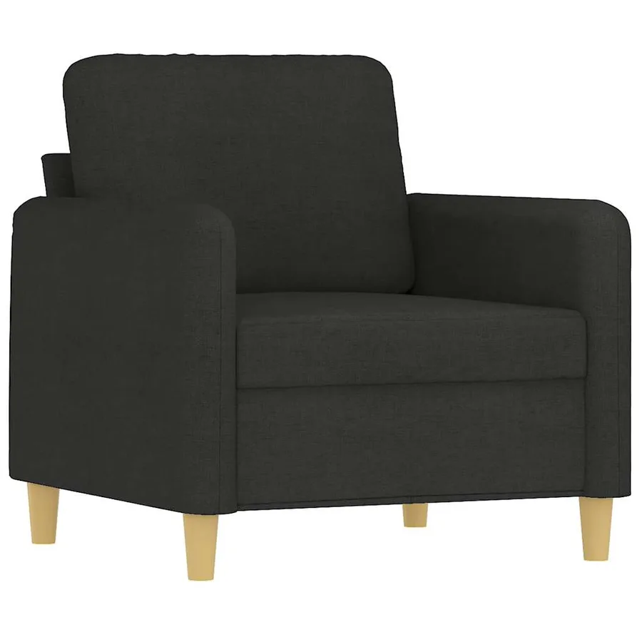 Fauteuil avec repose-pied Noir 60 cm Tissu - 4