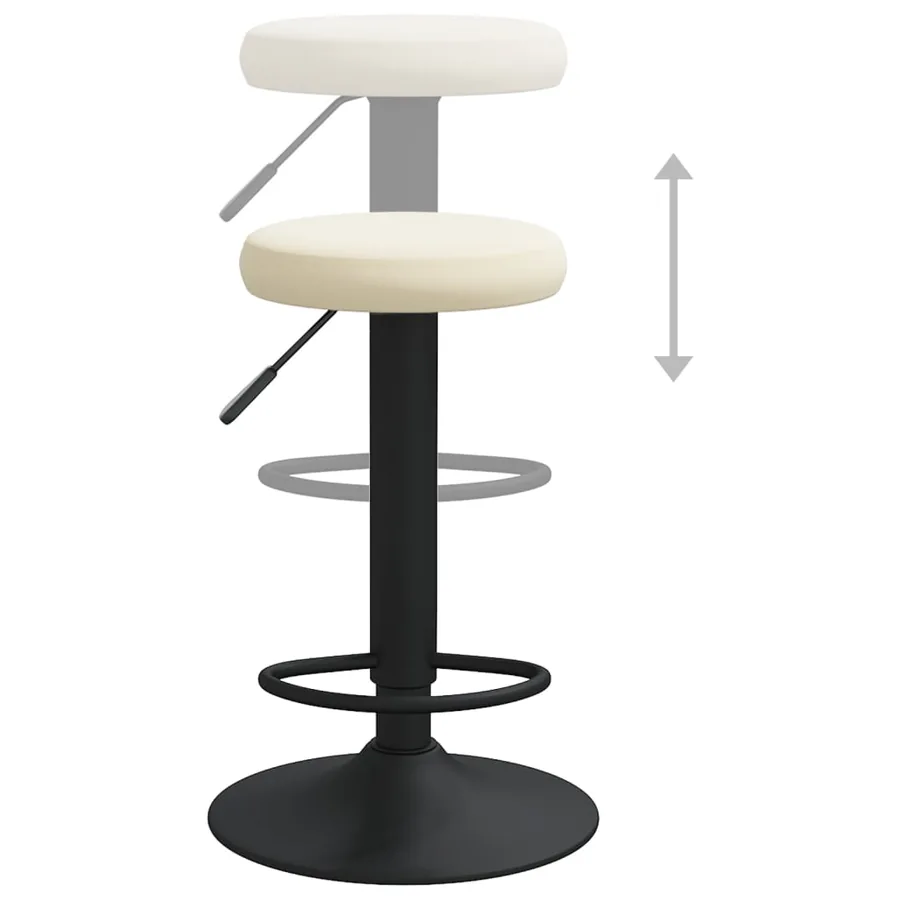 Tabourets de bar lot de 2 crème velours - 6