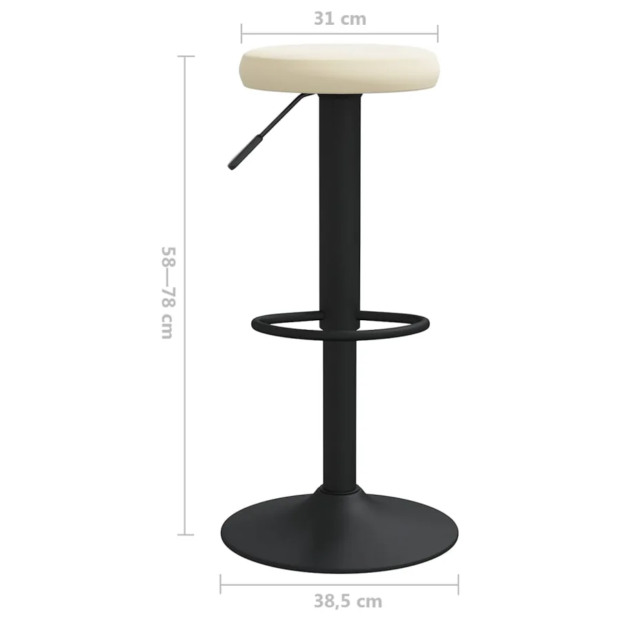 Tabourets de bar lot de 2 crème velours - 8