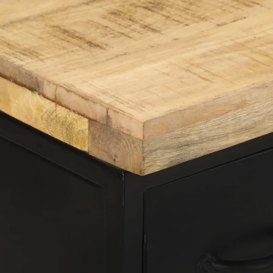 Buffet avec 3 tiroirs et 4 portes Bois de manguier brut - 5
