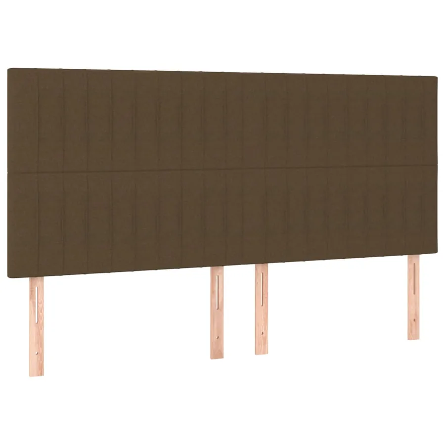 Tête de lit à LED Marron foncé 160x5x118/128 cm Tissu - 4