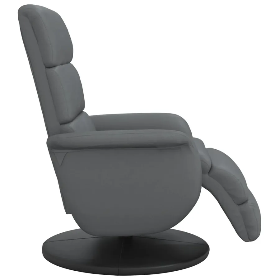 Fauteuil inclinable avec repose-pieds gris similicuir - 4