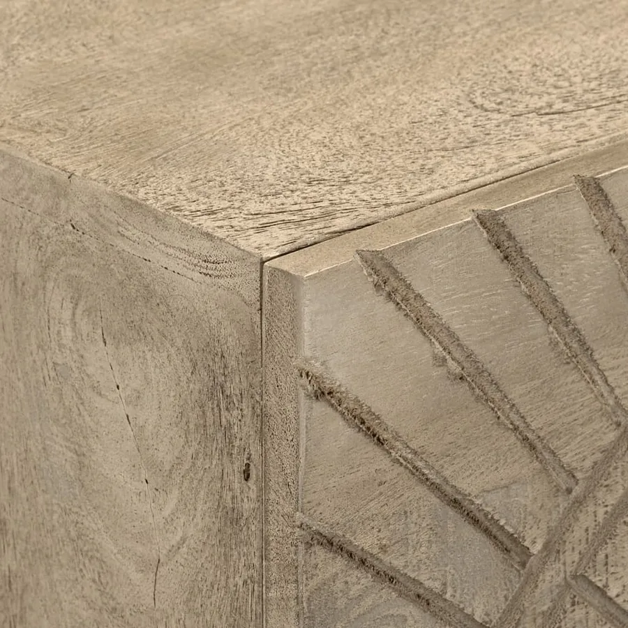 Commode 55x30x76 cm bois massif de manguier et fer - 6