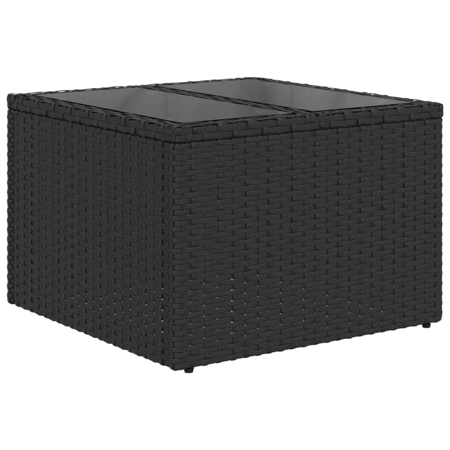 Salon de jardin 8 pcs avec coussins noir résine tressée - 3
