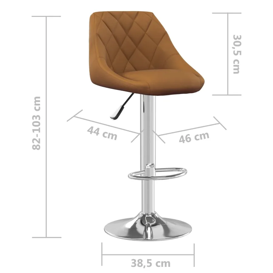 Tabouret de bar Marron Velours - 8