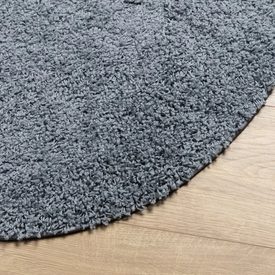 Tapis shaggy PAMPLONA poils longs moderne bleu Ø 280 cm - 4