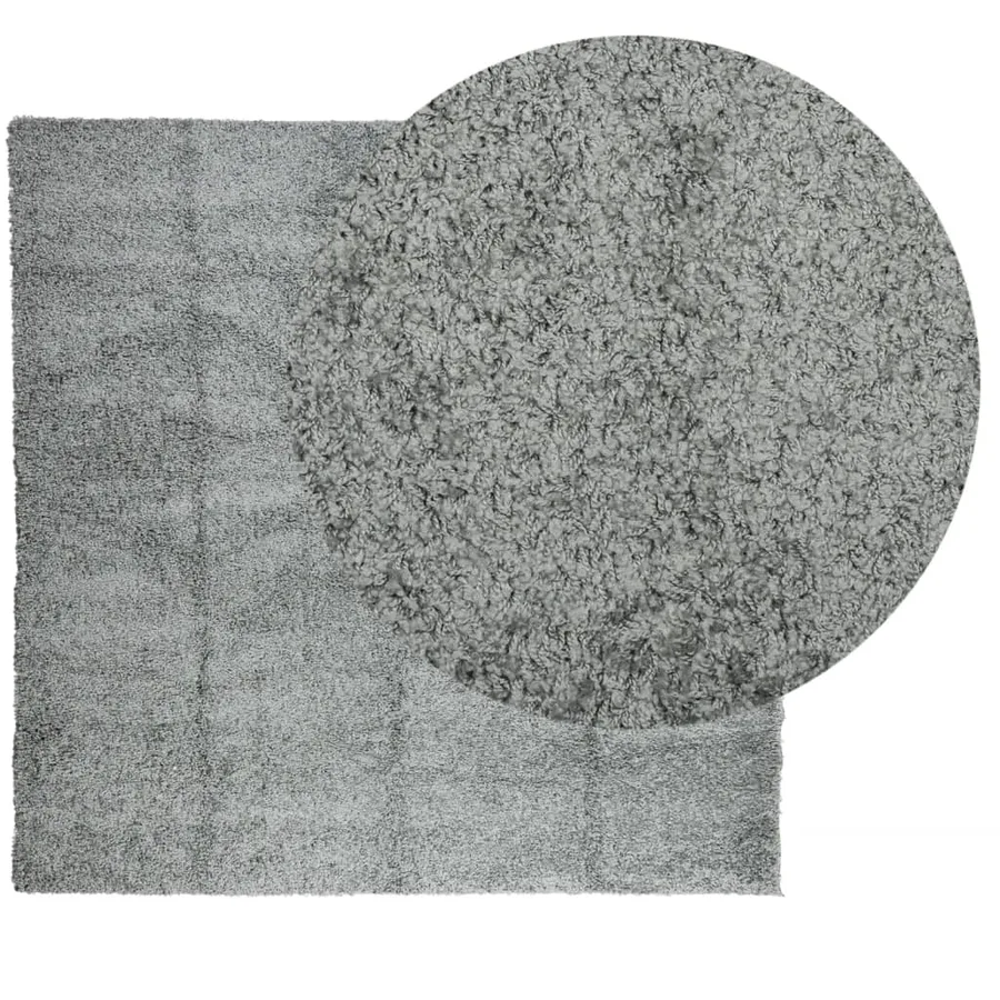 Tapis shaggy PAMPLONA poils longs moderne vert 160x160 cm - 3