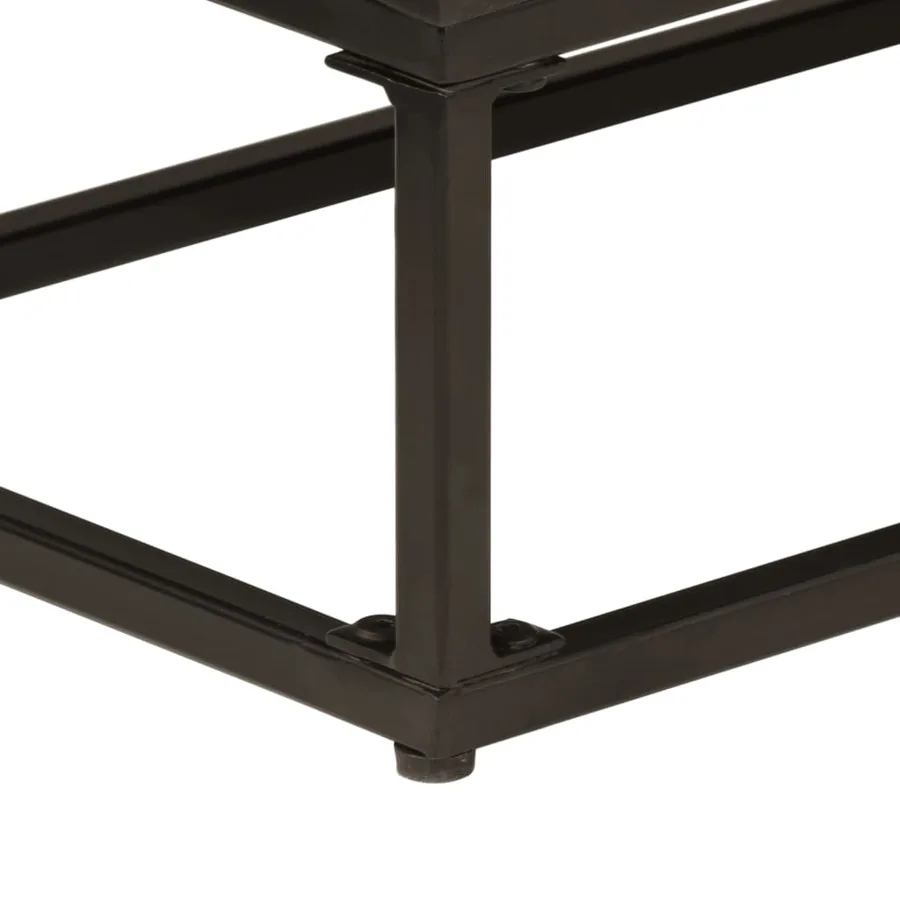 Buffet noir 55x30x76 cm bois massif de manguier et fer - 8