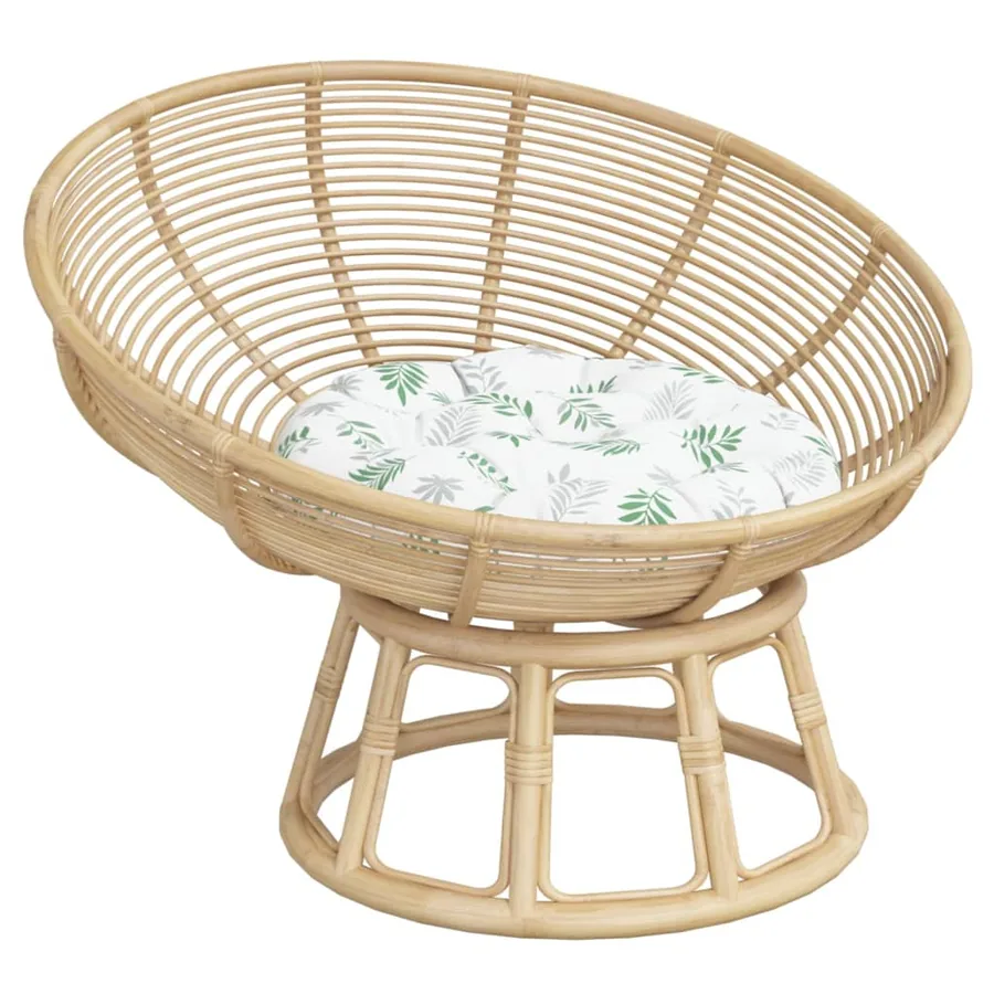 Coussin rond à motif de feuilles Ø 60 x11 cm tissu oxford - 3