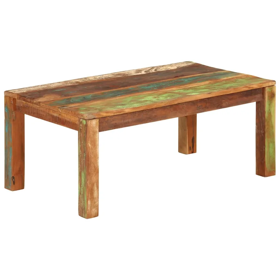 Table basse 110x55x40 cm bois de récupération massif - 8