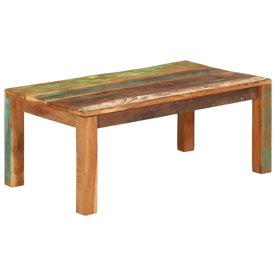 Table basse 110x55x40 cm bois de récupération massif - 9