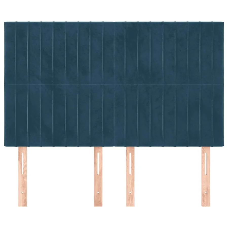 Tête de lit Bleu foncé 144 x 5 x 118/128 cm Velours - 3